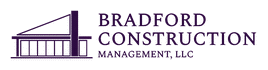Bradford Construction Management logo in light monochrome purple, representing a premium brand identity for high-quality construction services.