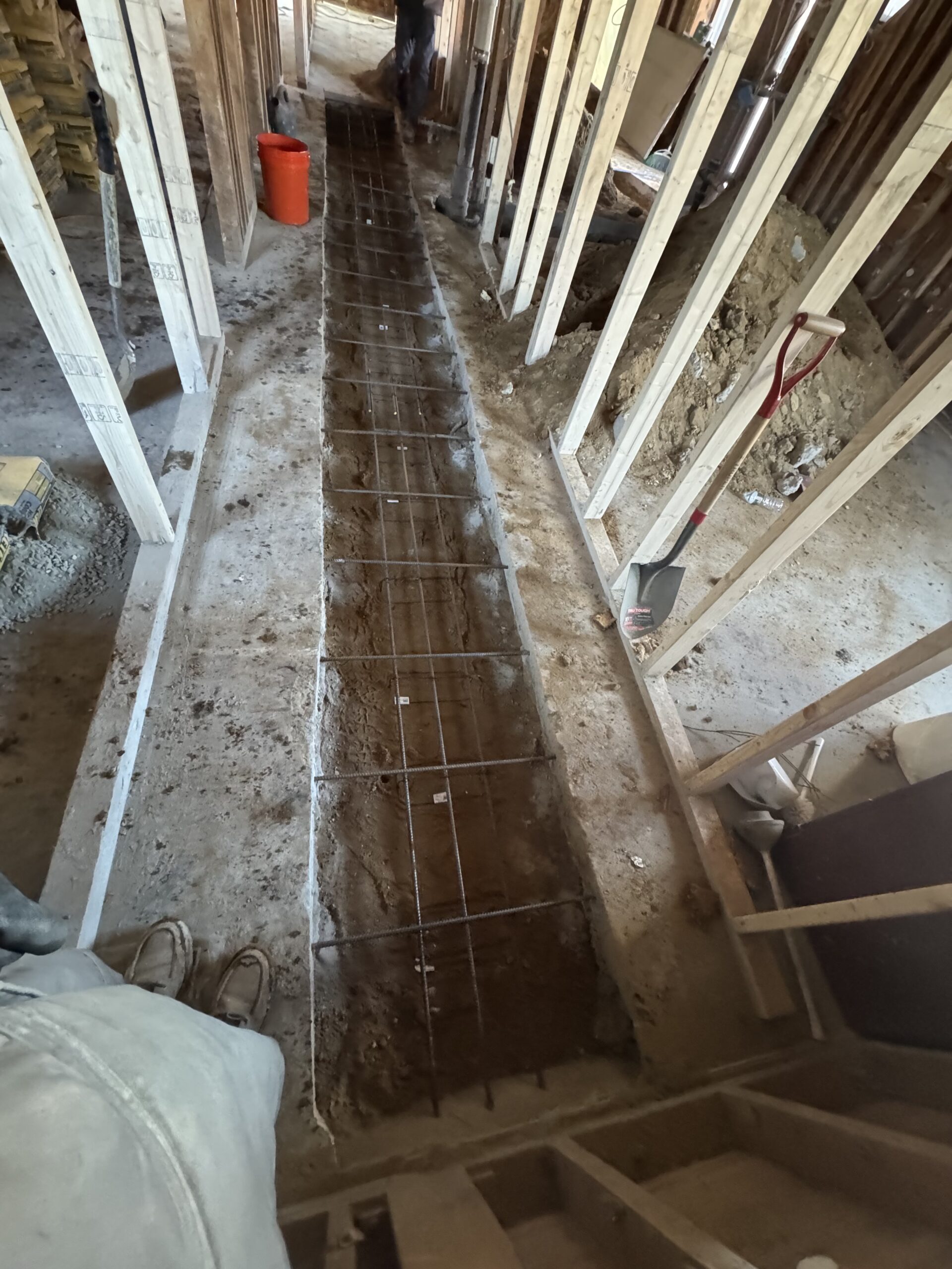 Concrete cutting and haunch creation for kitchen plumbing