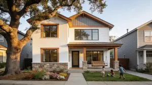 Modern accessory dwelling unit showcasing architectural details in a residential setting